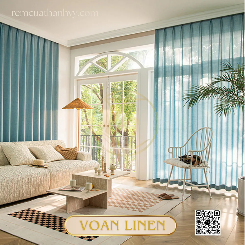 Rèm Voan Linen Thô Mộc